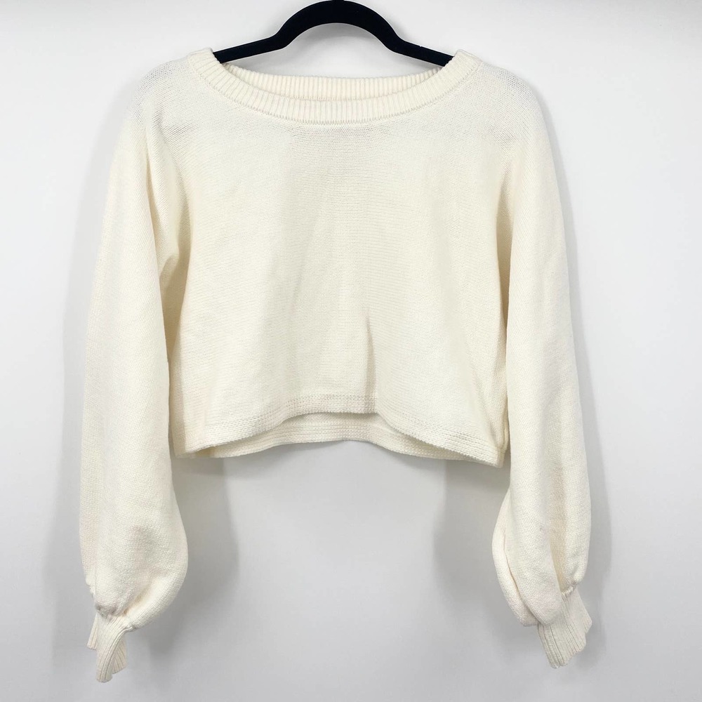 KENDALL & KYLIE Long Sleeve Crop Top Crewneck Sweater Women's Size XS